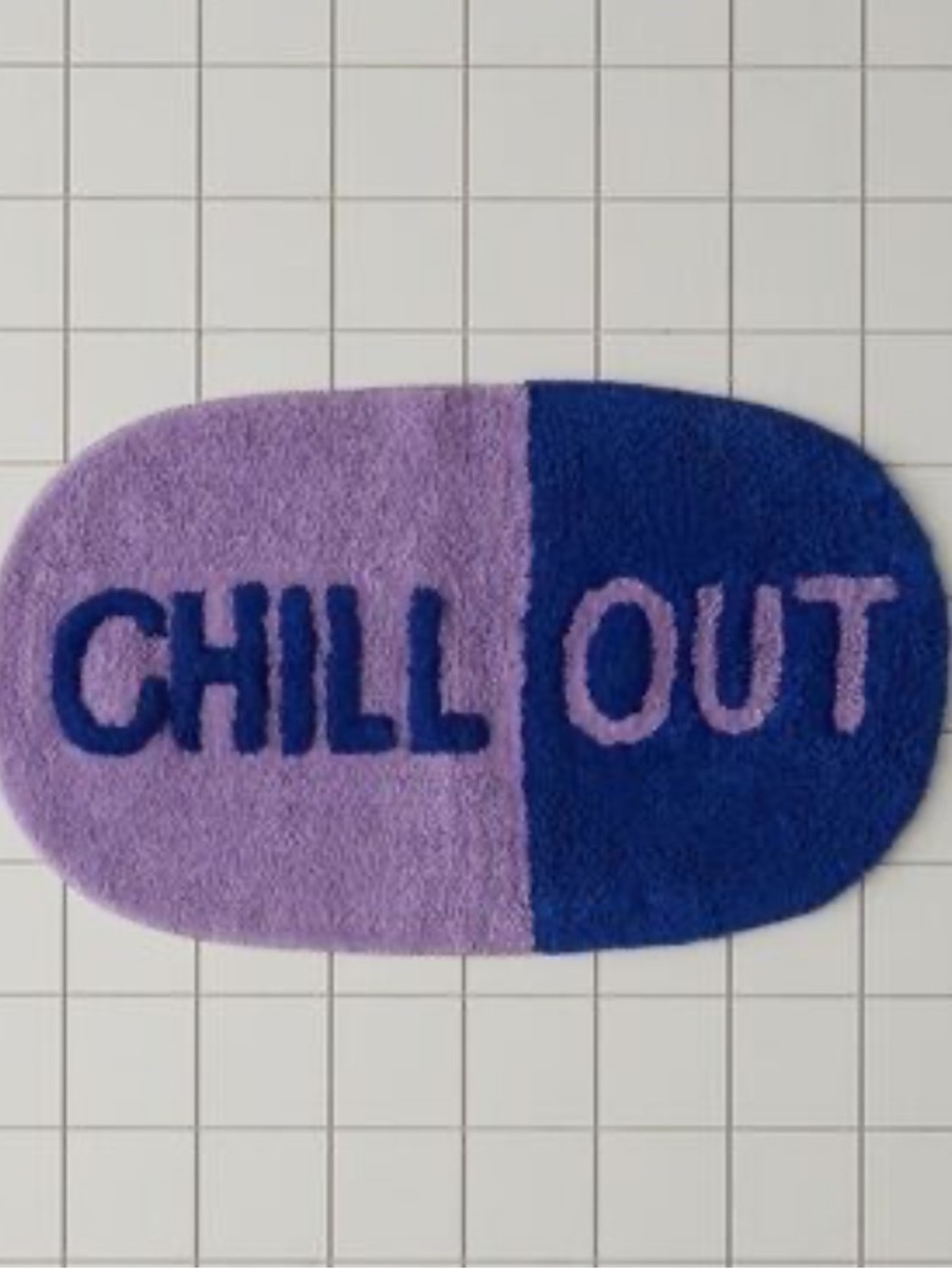 NWT Urban Outfitters Chill Out Purple & Blue Accent Shower Rug/Mat. 100% Cotton.
